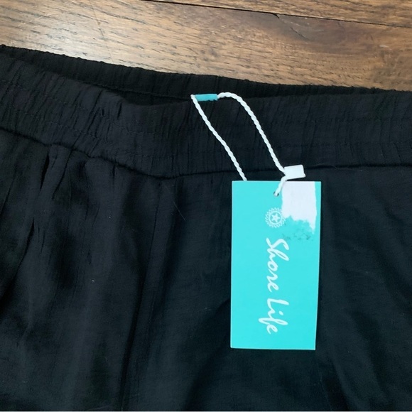 NWT Shore Life Cover-Up Wide-Leg Elastic Waist Beach Pants With Slit Legs - Picture 2 of 6